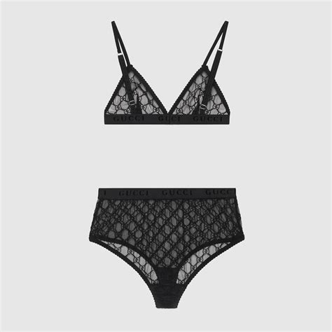 gucci lingrie|Black GG Tulle Lingerie Set .